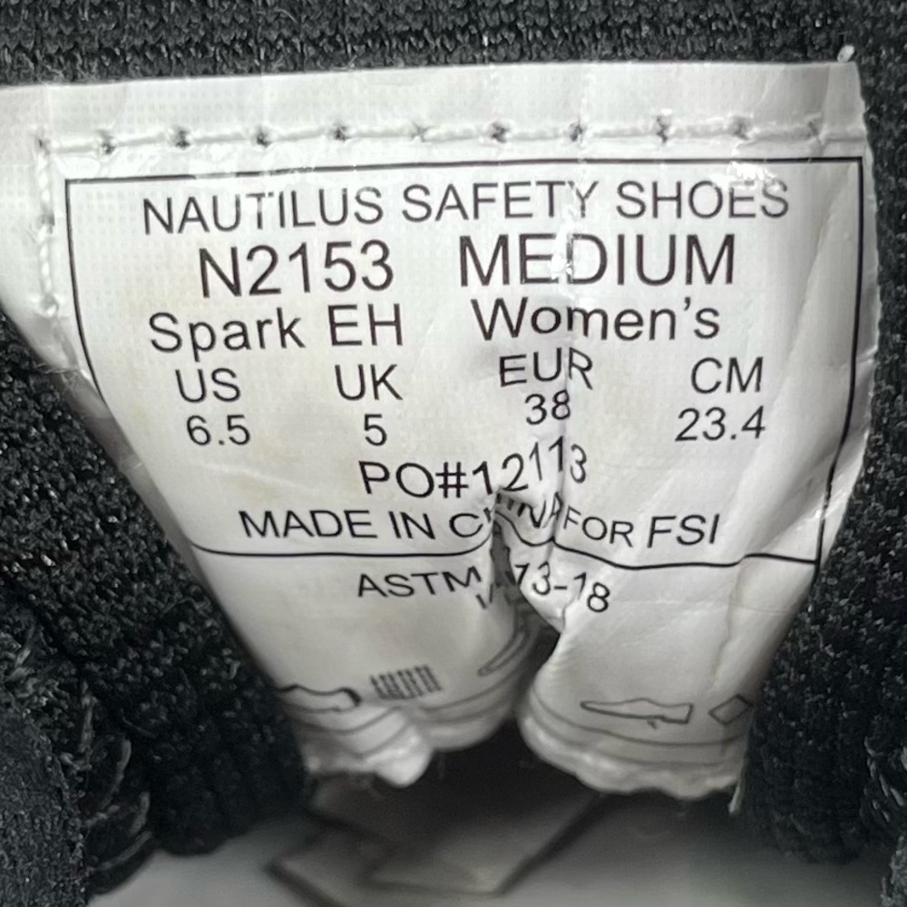 Nautilus Women’s 6.5 Safety Work‎ Shoes Black Pink Composite Toe - Picture 11 of 11
